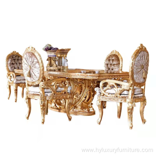 French style Luxury Solid Wood Antique Carved long Dining table